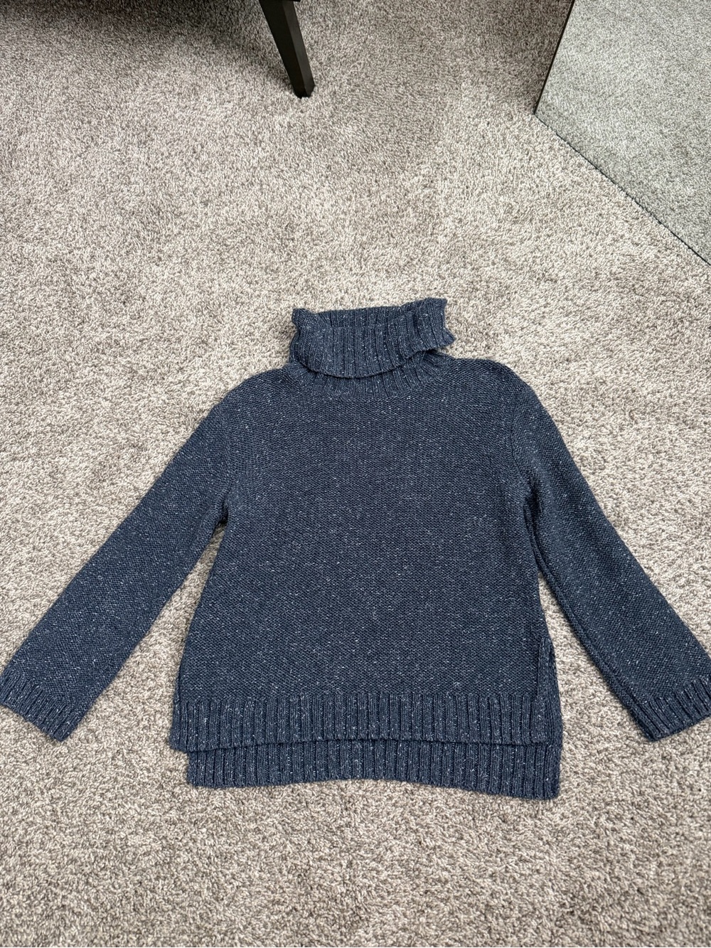 Madewell chunky knit sweater marled navy size small